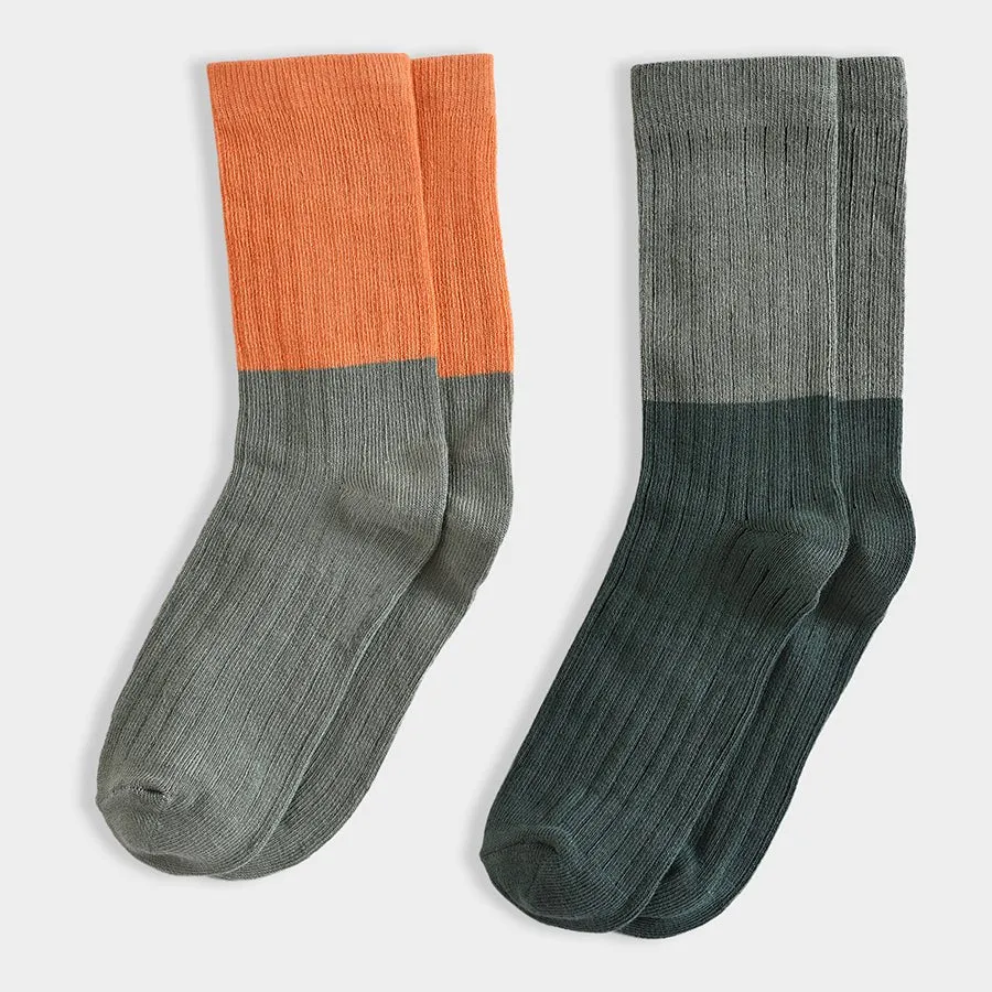 Adventure Dual Colored Knitted Socks Pack of 2