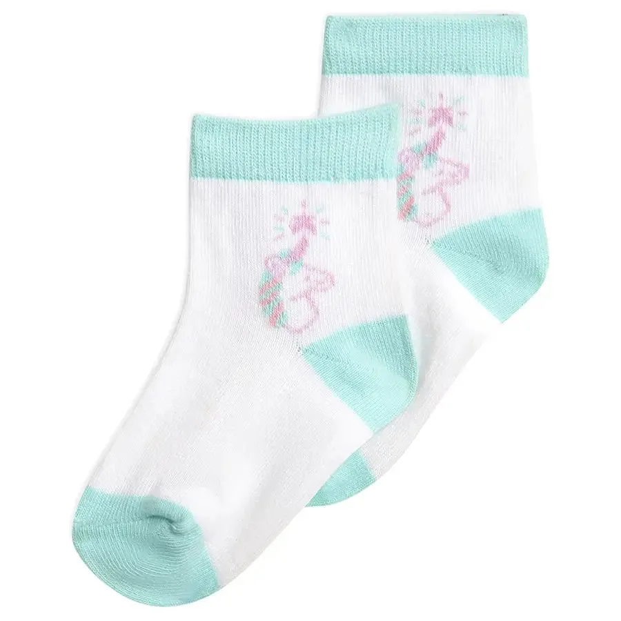 Baby Girl Rib Mid Calf Socks (Set of 3) - Unicorn