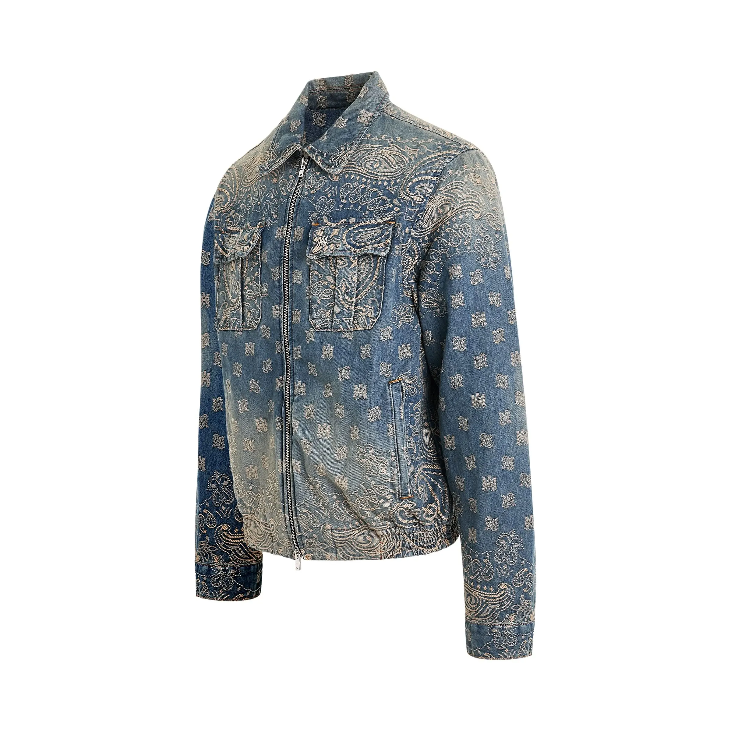 Bandana Jacquard Blouson in Crafted Indigo