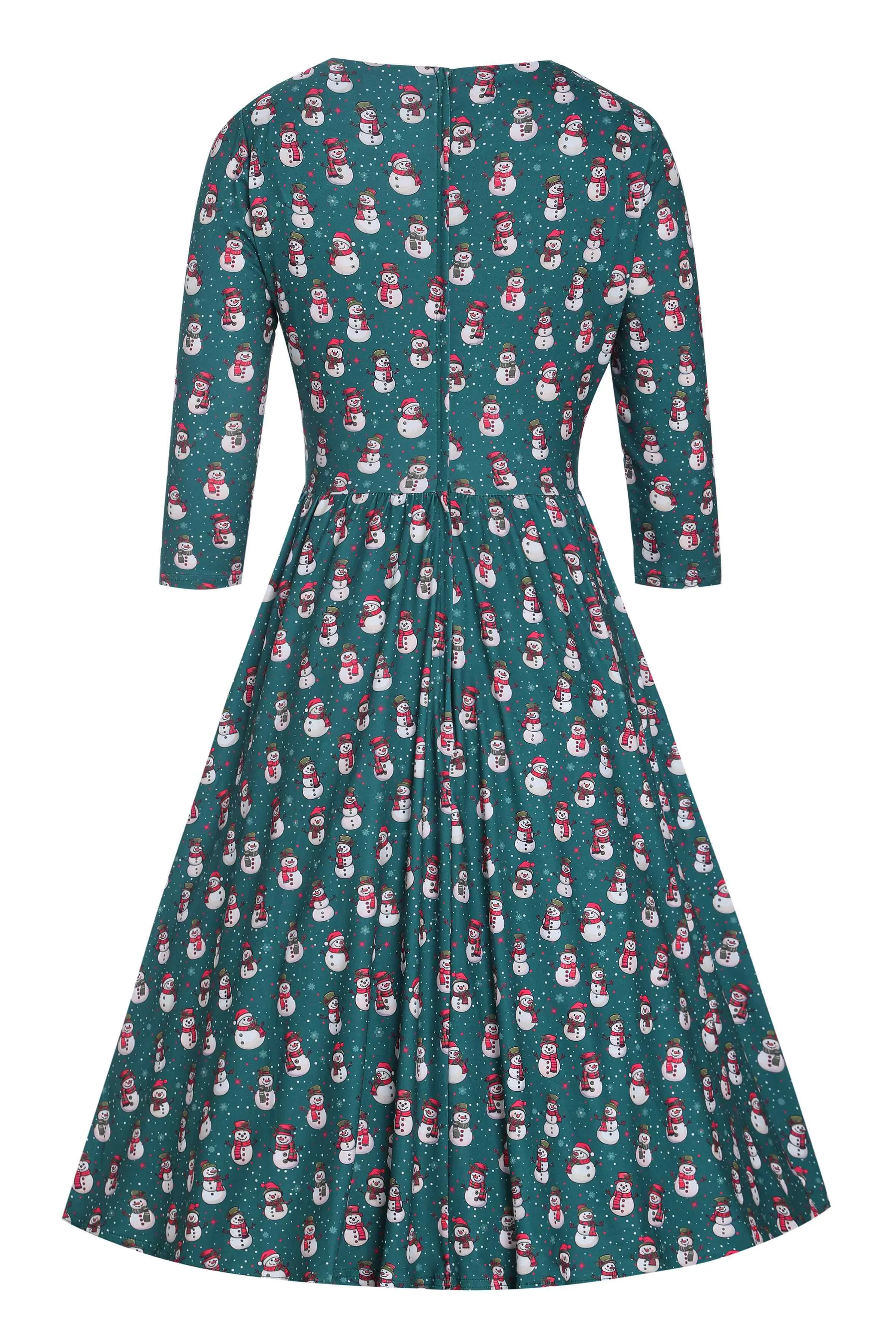 Billie Green Snowman Flared Dress