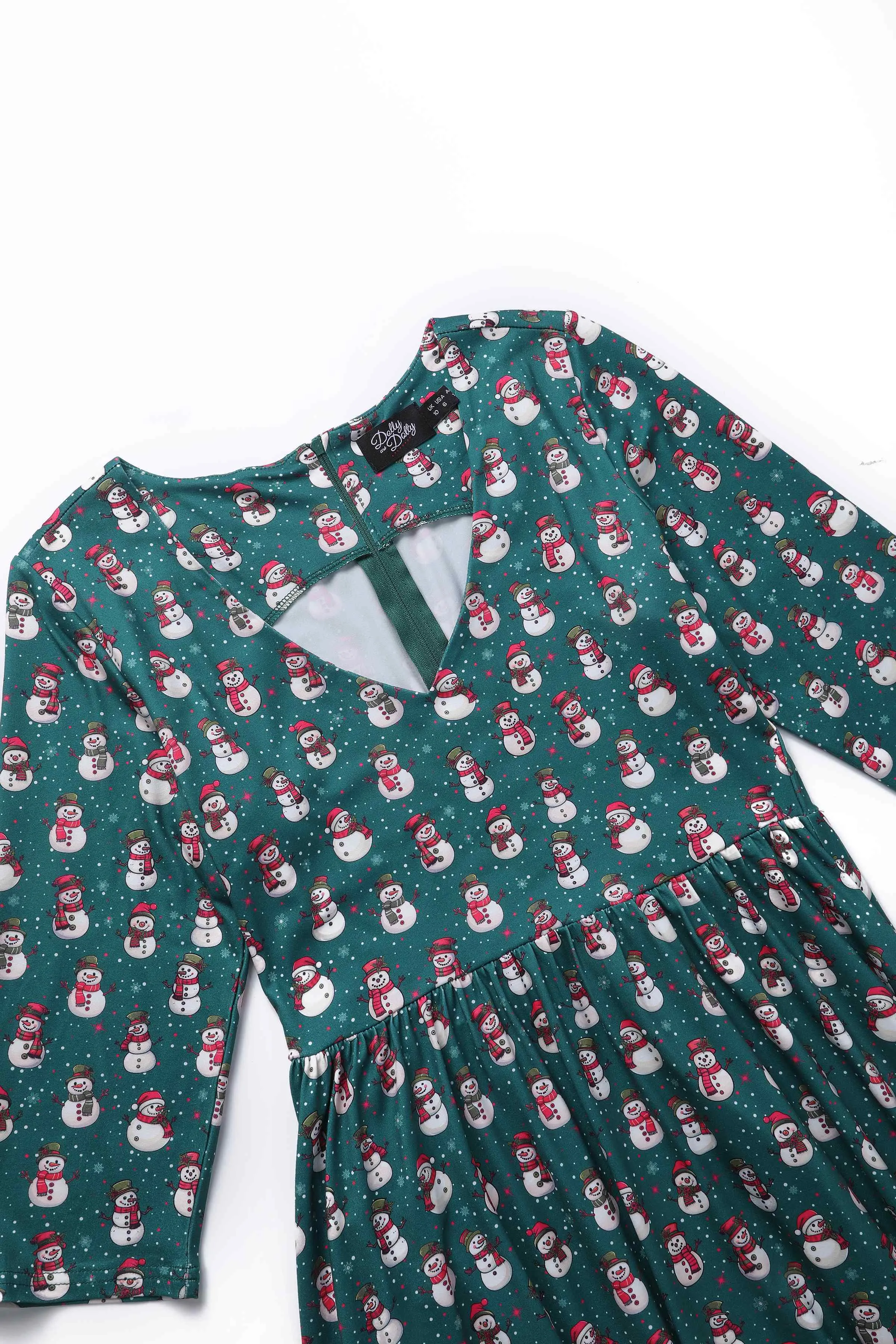 Billie Green Snowman Flared Dress