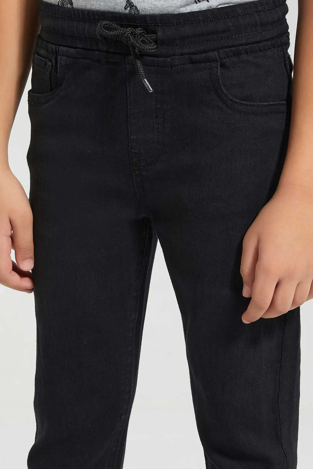 Black Elasticated Waist Jean