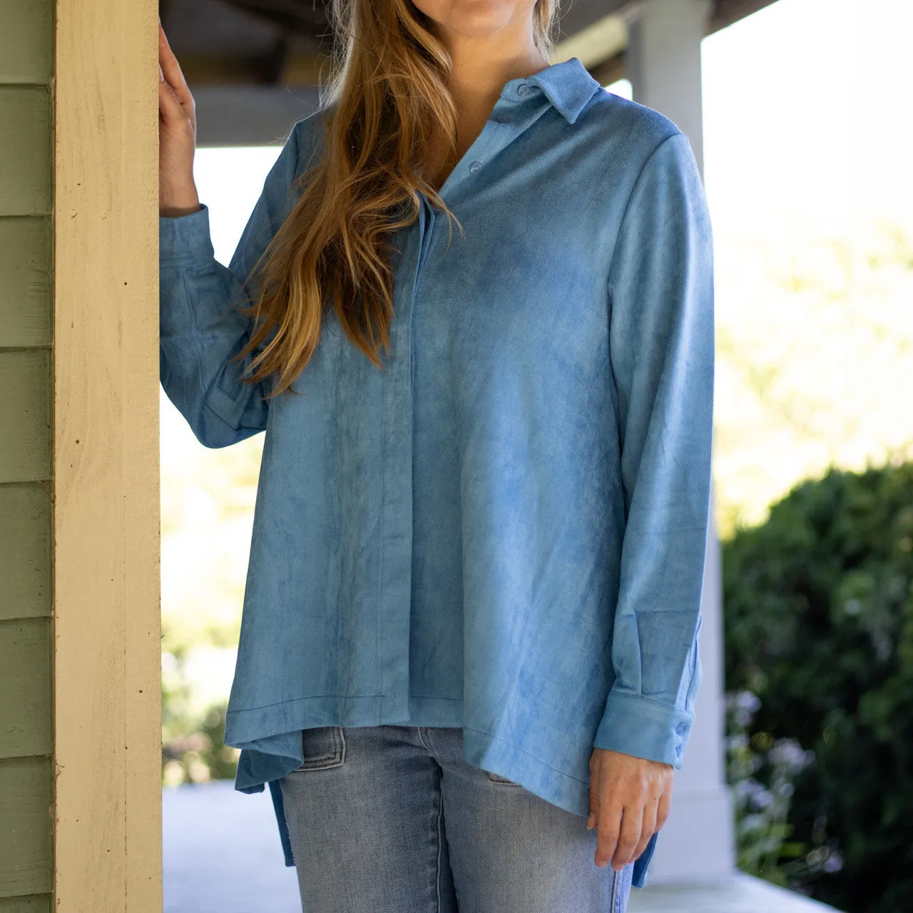 Blue Microsuede Shirt