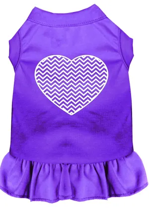 Chevron Heart Screen Print Dress Purple Med (12)