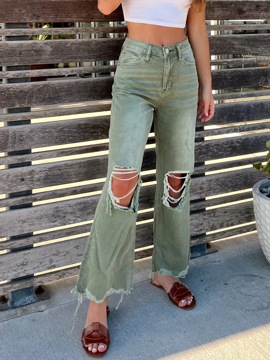 Distressed Straight-leg Loose Fit Jeans