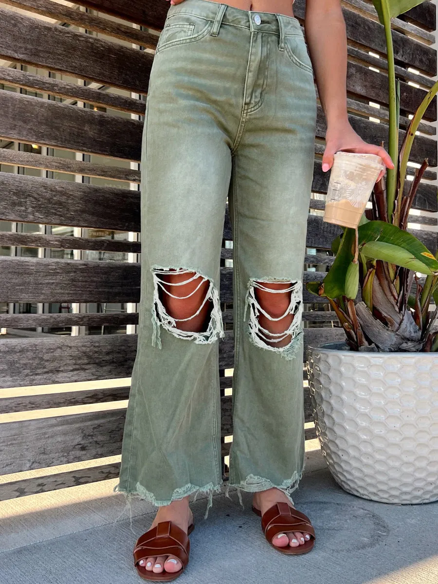 Distressed Straight-leg Loose Fit Jeans