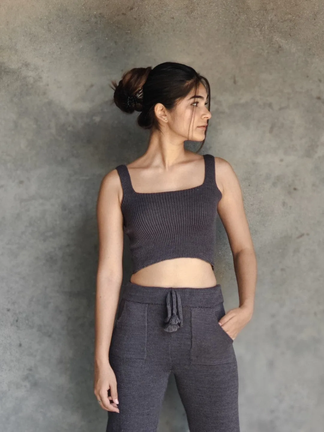 Foxys Steel Merino Crop Top