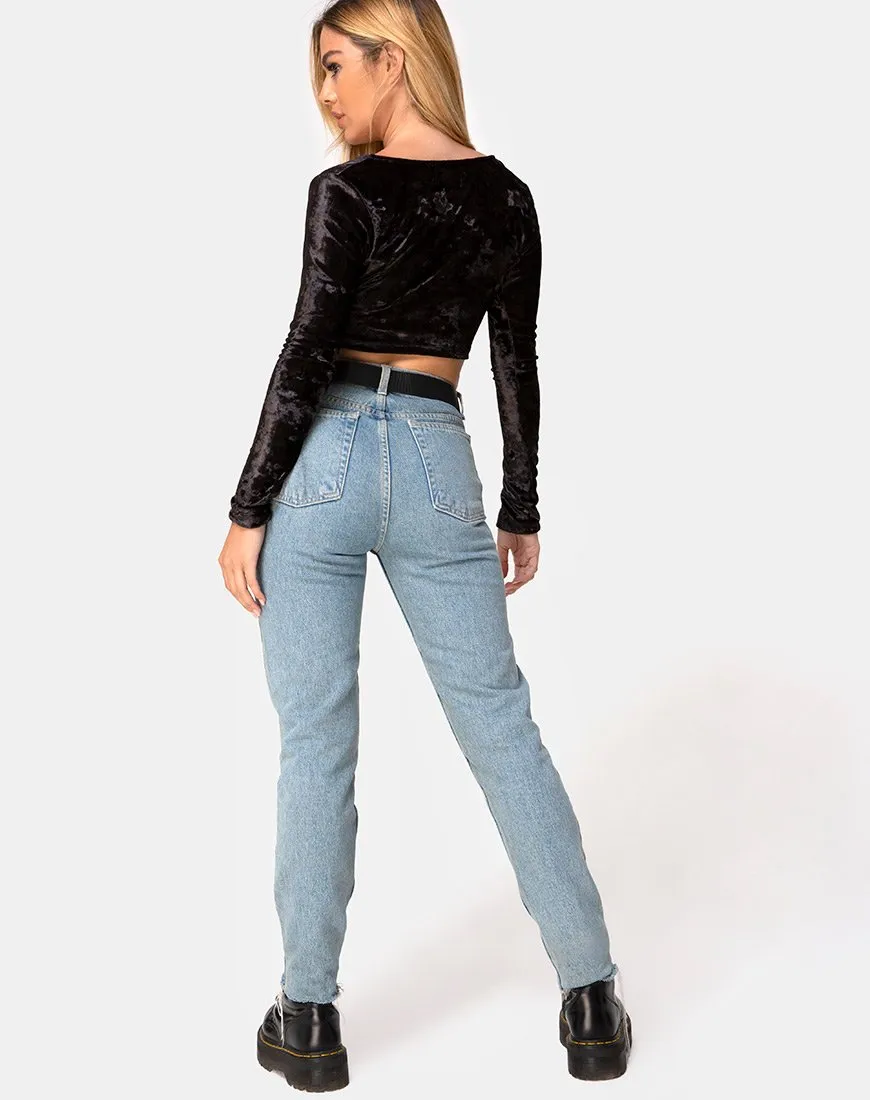 Guan Crop Top in Velvet Black