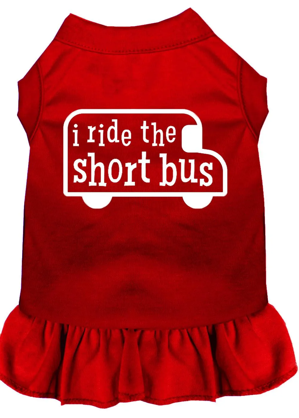 I Ride The Short Bus Screen Print Dress Red Xl (16)