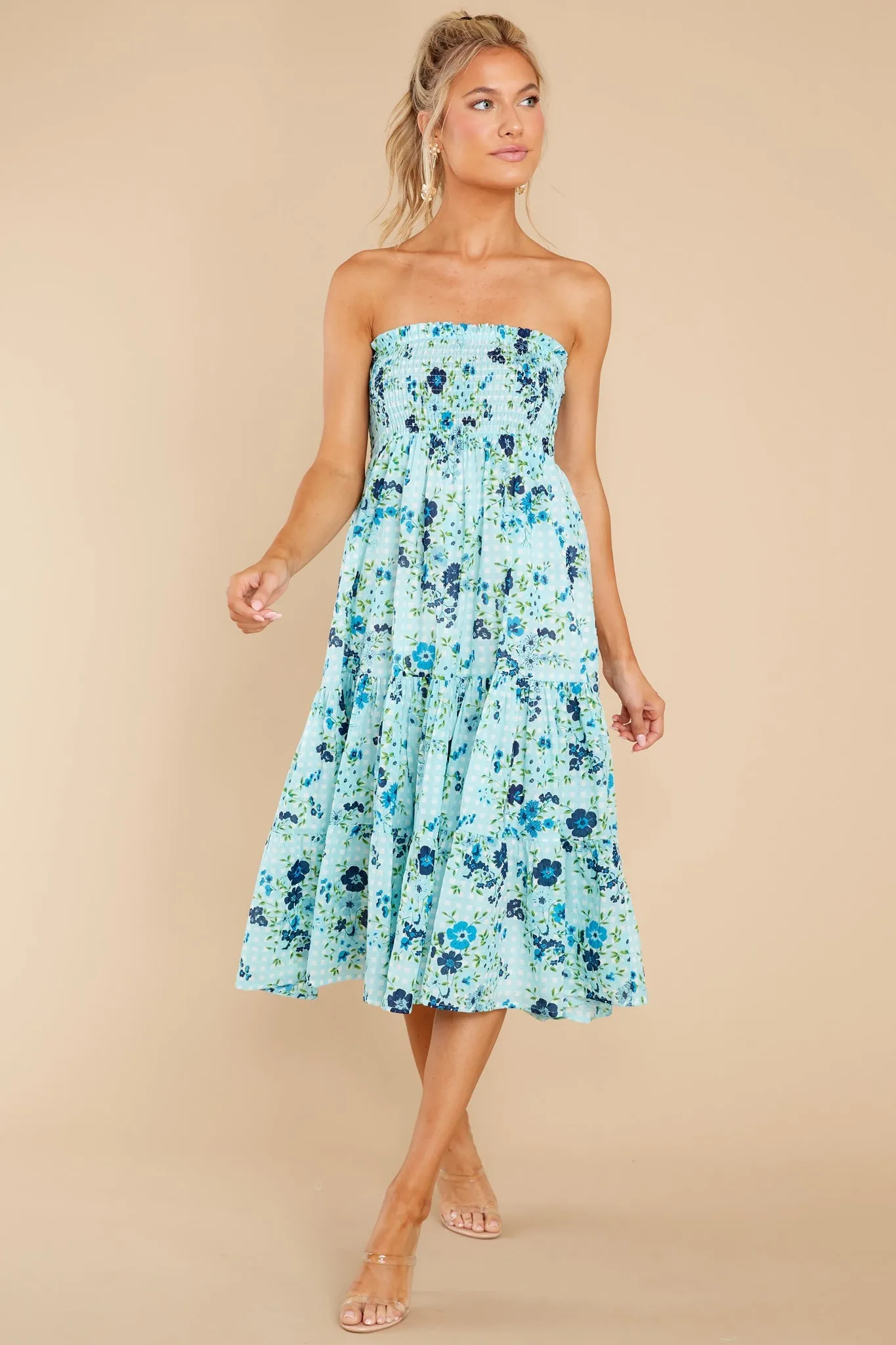 Izzy English Garden Baby Blue Skirt Dress