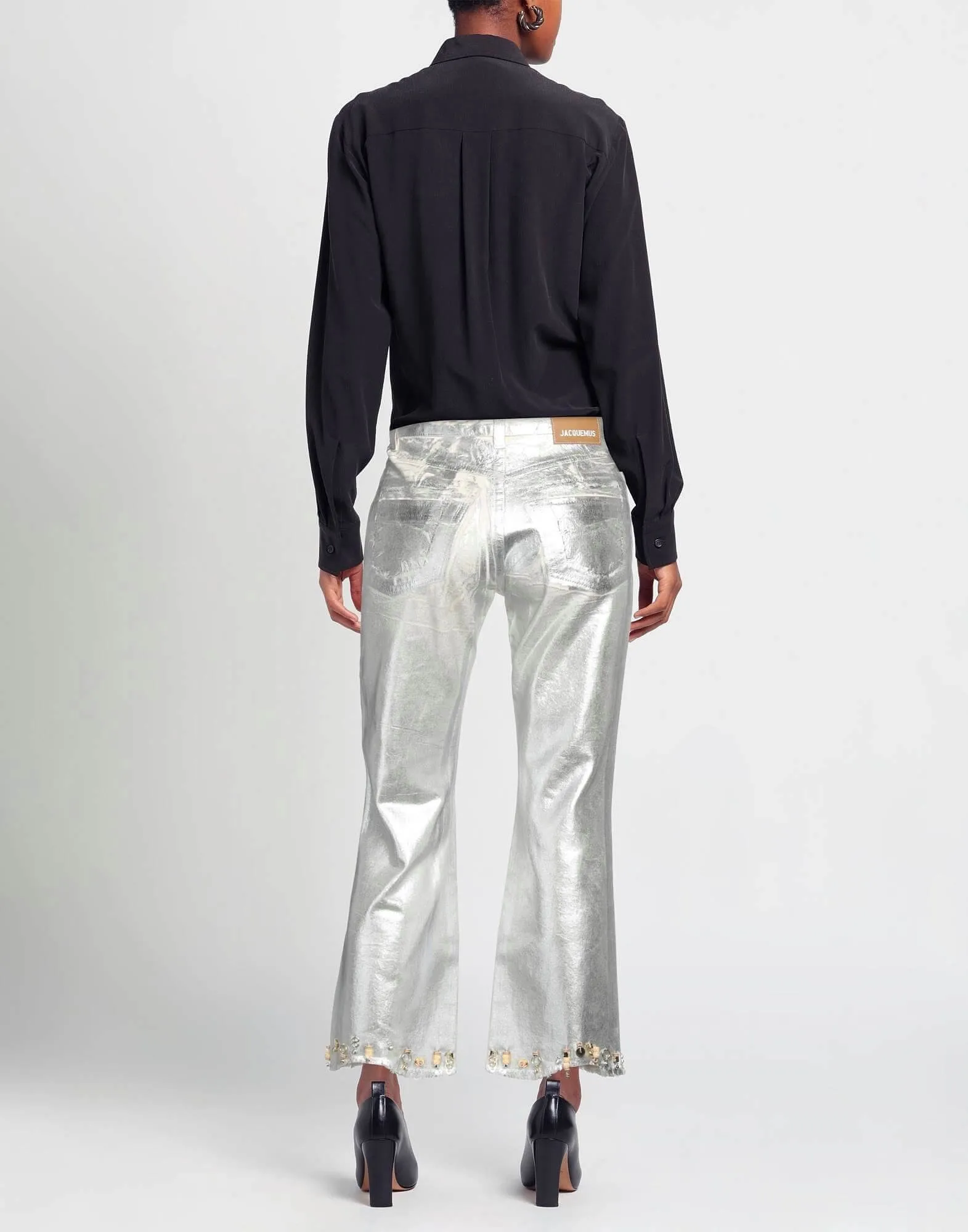 Jacquemus Bootcut jeans, silver