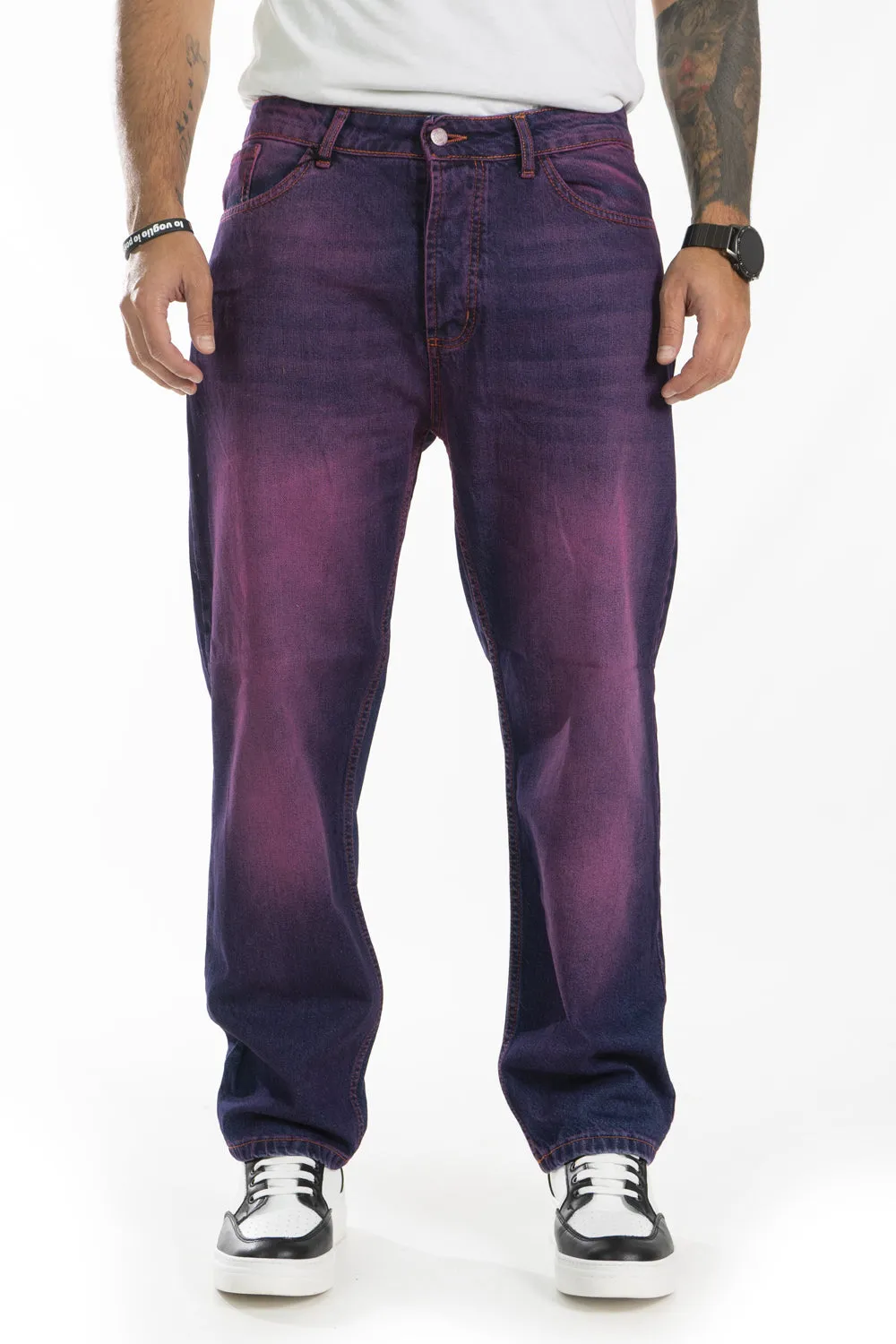 Jeans Uomo Baggy Violet Loose Fit Art. Js405