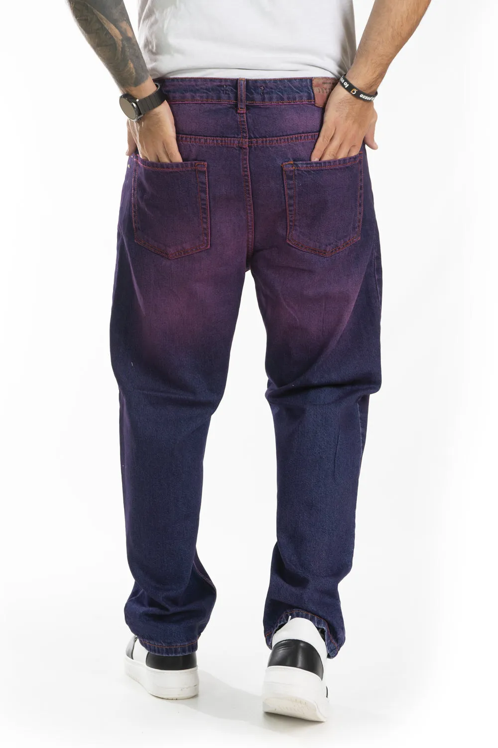 Jeans Uomo Baggy Violet Loose Fit Art. Js405