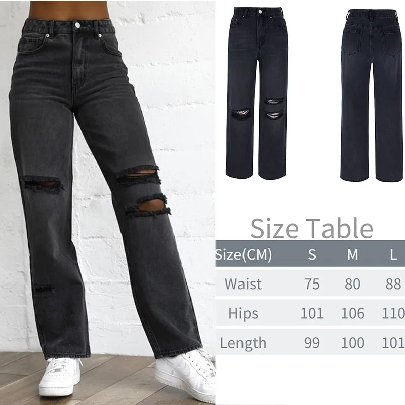 KittenAlarm - New Printed Baggy Y2K Jeans Women's Low Waist jeans Autumn Winter Oversize Wide Leg Baggy Pants Casual Cargo Trousers