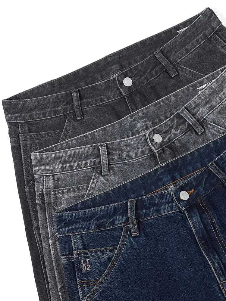 Loose Tapered Jeans Men Plus Size Vintage Denim Trousers