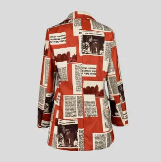 Newspaper Print Blazer