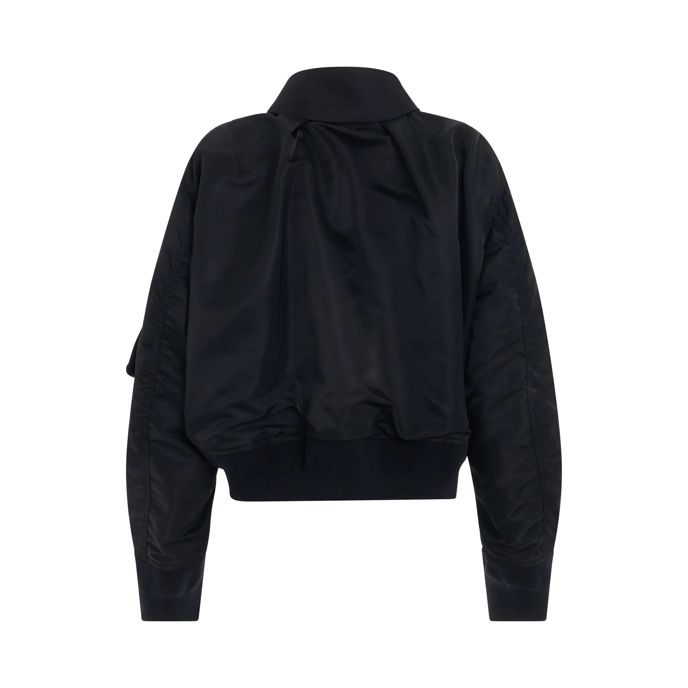 Nylon Twill Multi Panel Jacket in Black