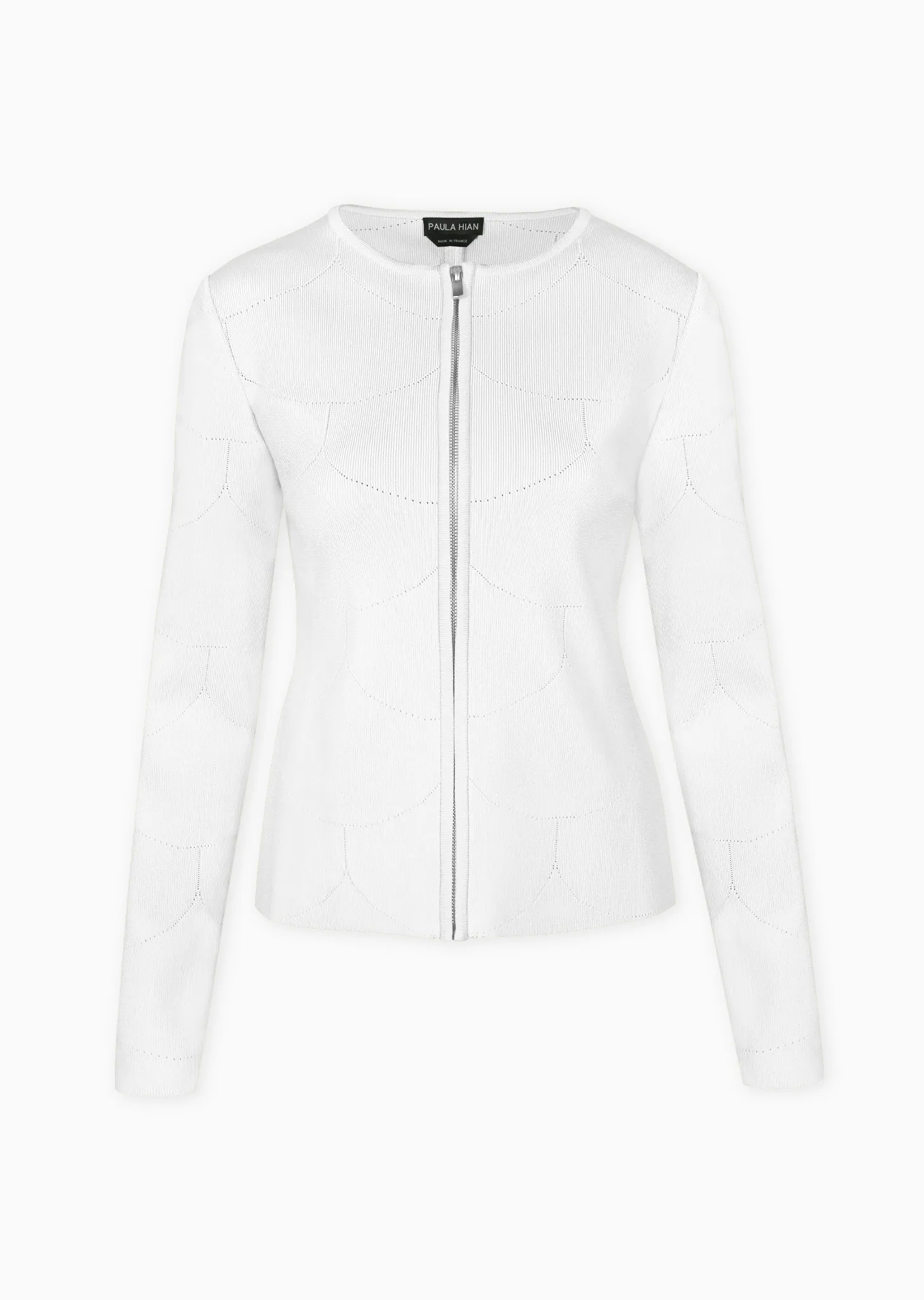 Pamela - Stretch Knit Jacket with Scalloped Detail