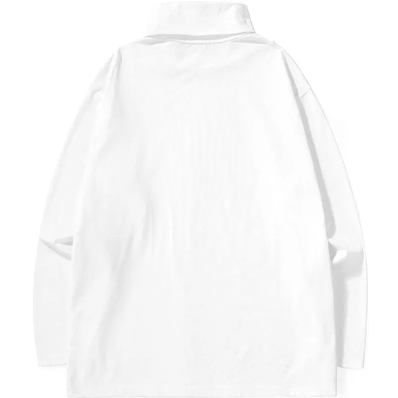 Plain Removable Chain Turtleneck T-Shirt