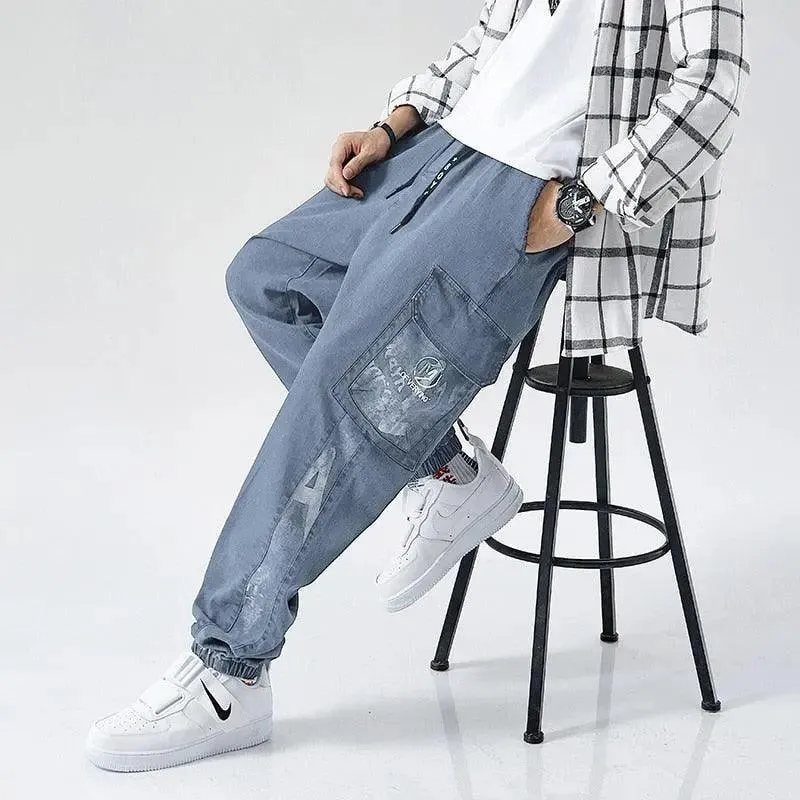 Plus Size Men Hip Hop Jeans Trousers