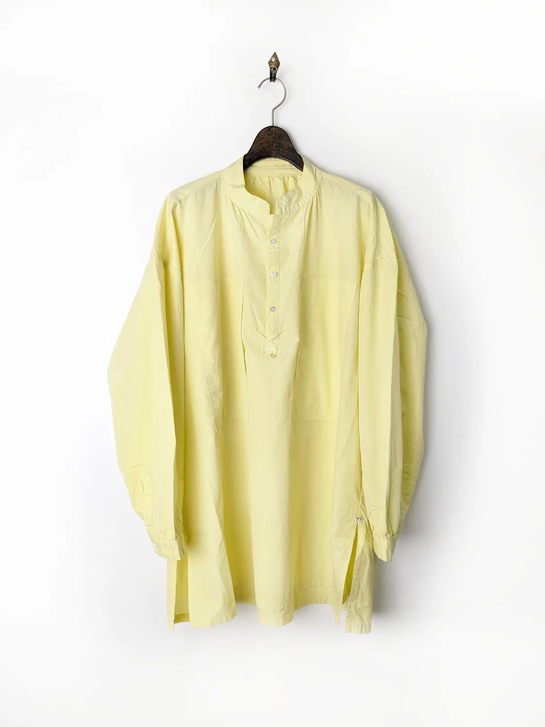 Porter Classic STAND COLLAR LONG SMOCK SHIRT -NILE GIZA COTTON-