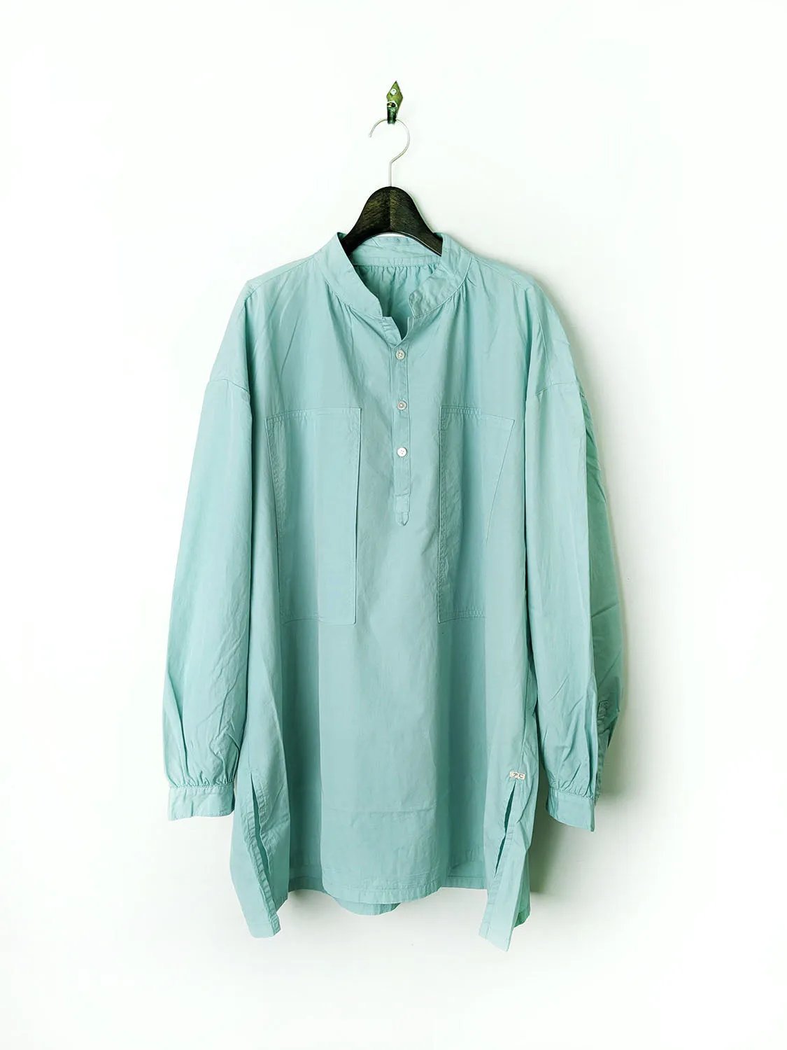 Porter Classic STAND COLLAR LONG SMOCK SHIRT -NILE GIZA COTTON-