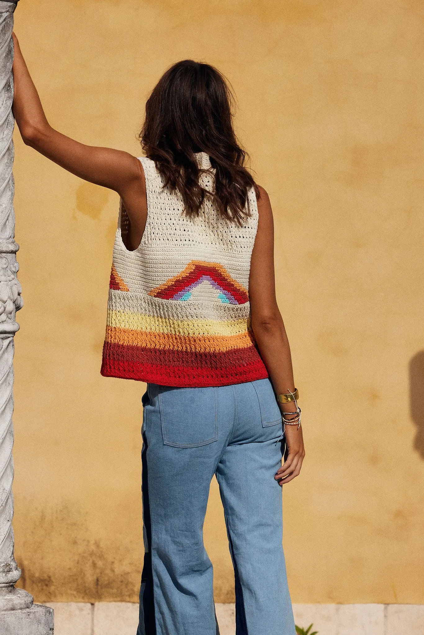 Rainbow Crochet vest