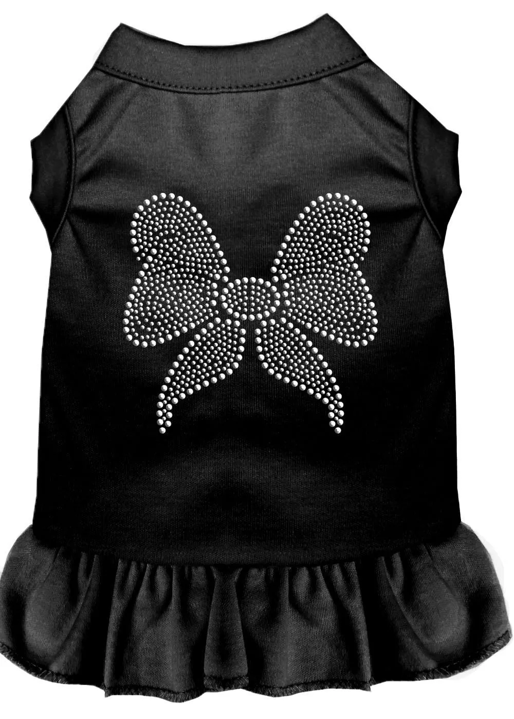 Rhinestone Bow Dress Black Lg (14)