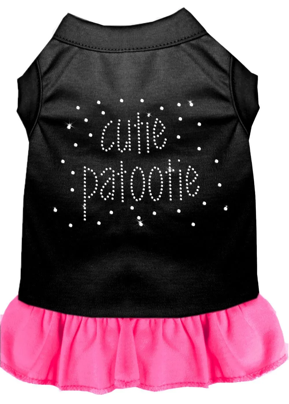 Rhinestone Cutie Patootie Dress Black With Bright Pink Xs (8)