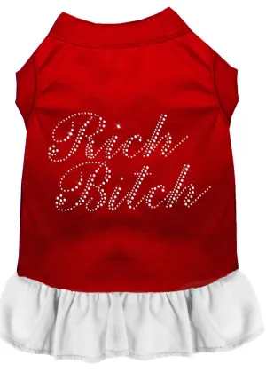 Rhinestone Rich Bitch Dress Red With White Sm (10)