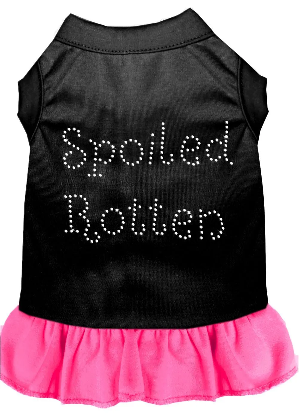 Spoiled Rotten Rhinestone Dress Black With Bright Pink Med (12)