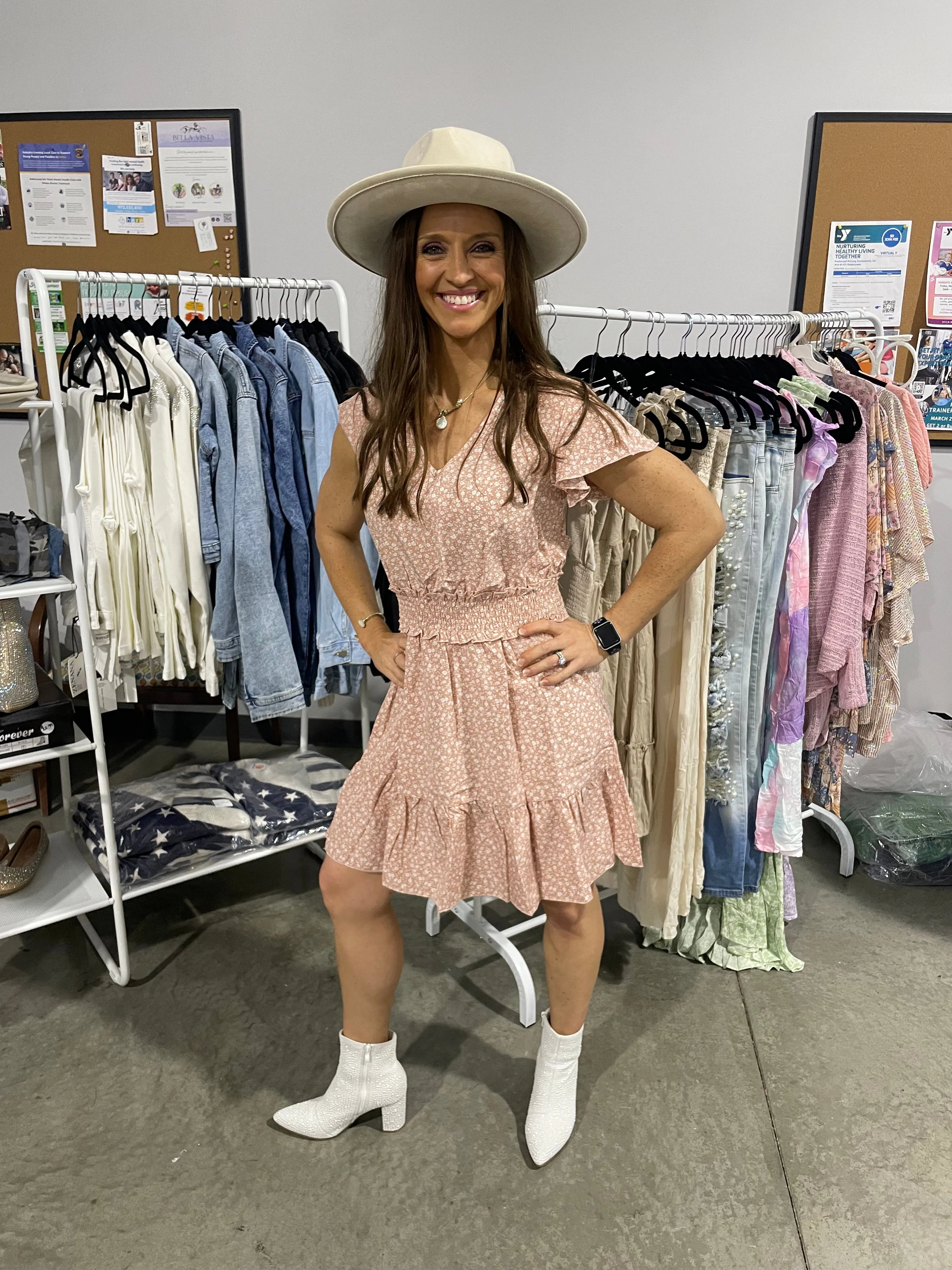 Suede Fedora Hat With Leather Belt