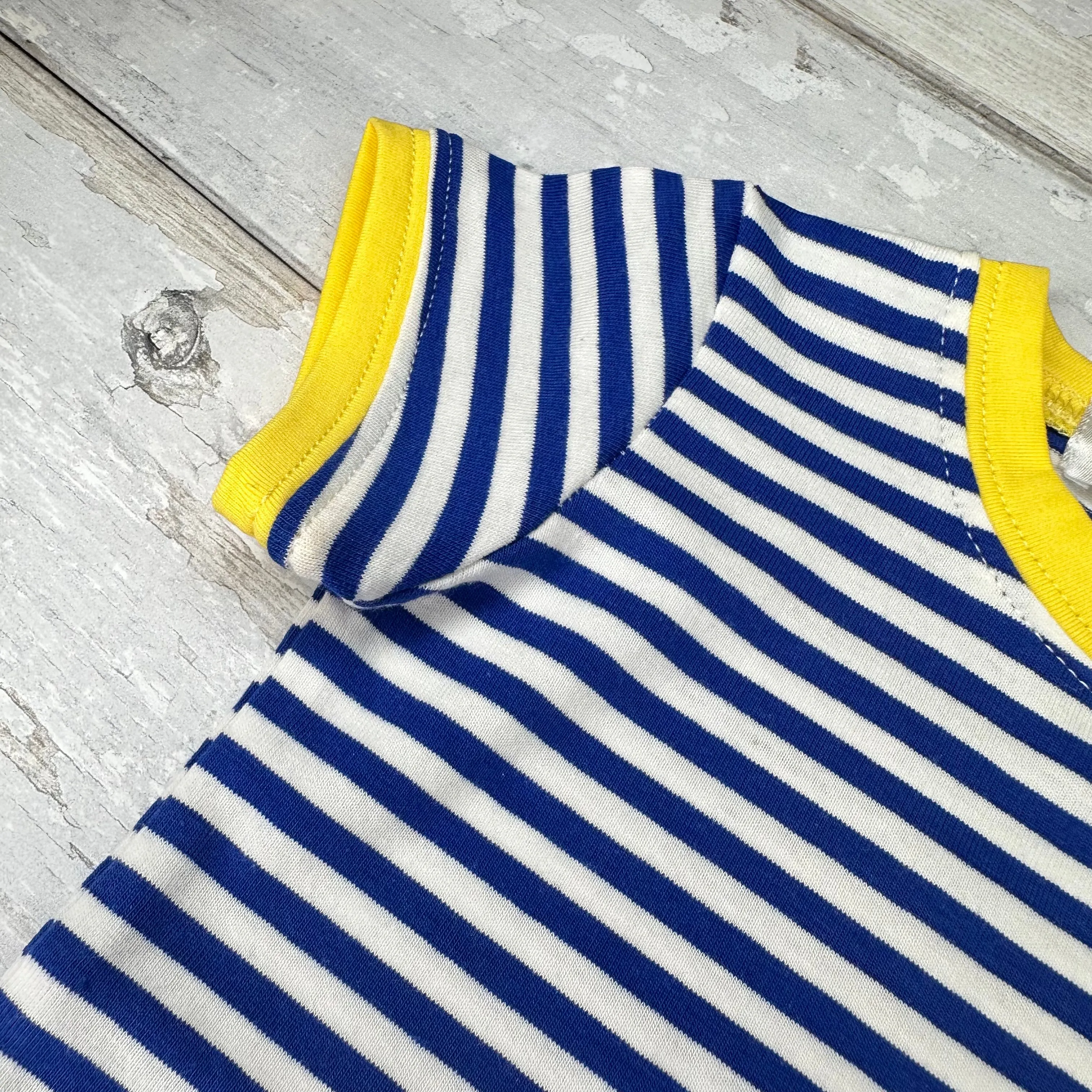 The Molly  - Contrast Baby/Child Twinning Tee - Cobalt Blue & Lemon