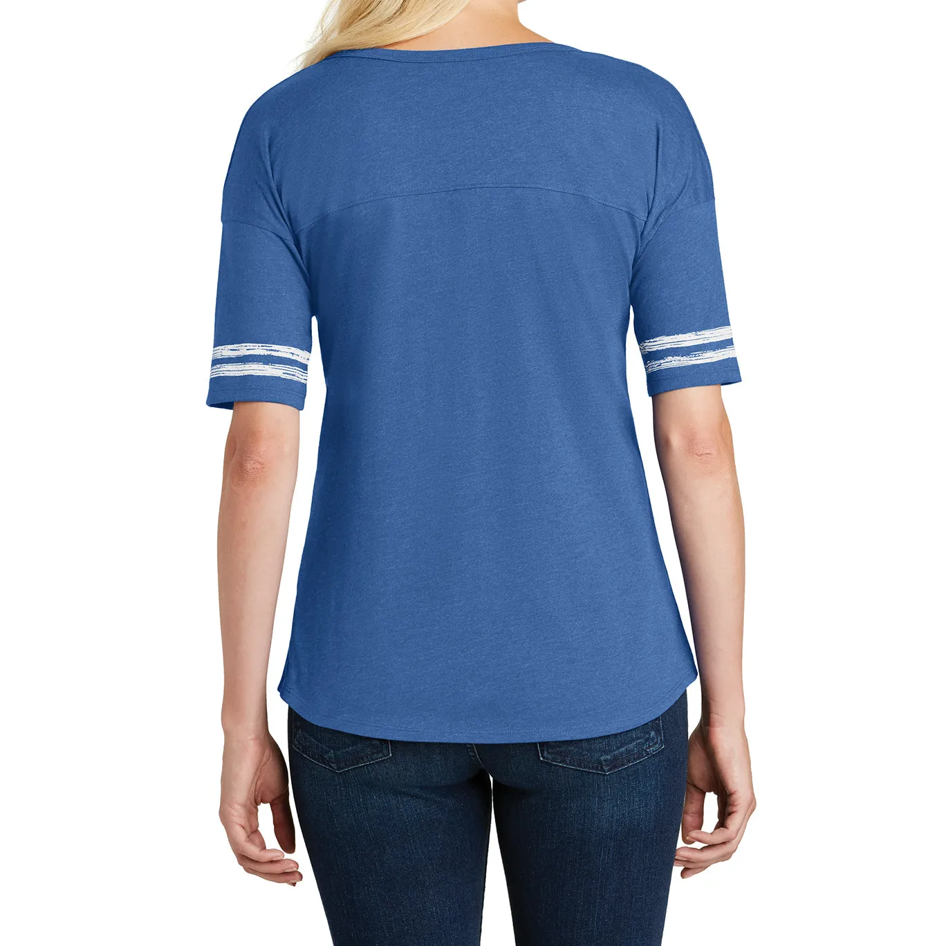 Women's Scorecard Tee Distressed Printed Stripes