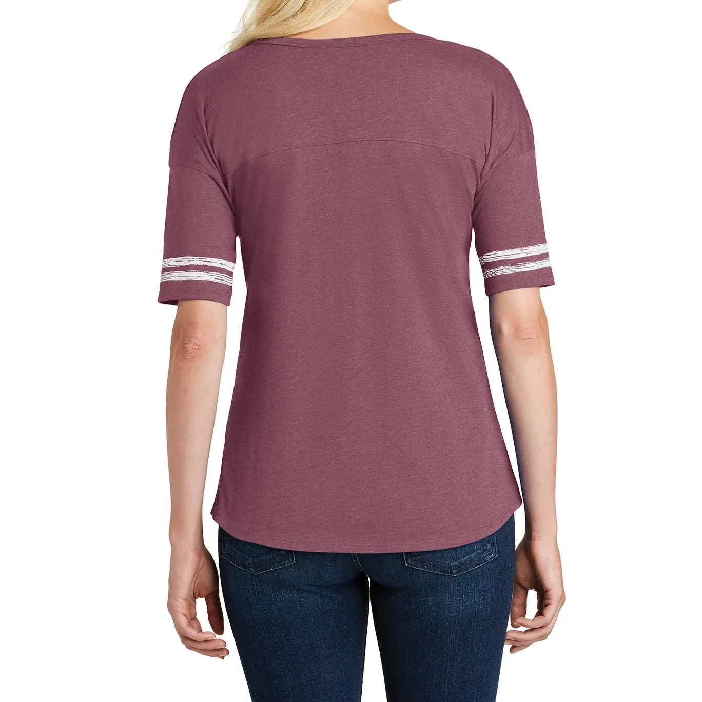 Women's Scorecard Tee Distressed Printed Stripes