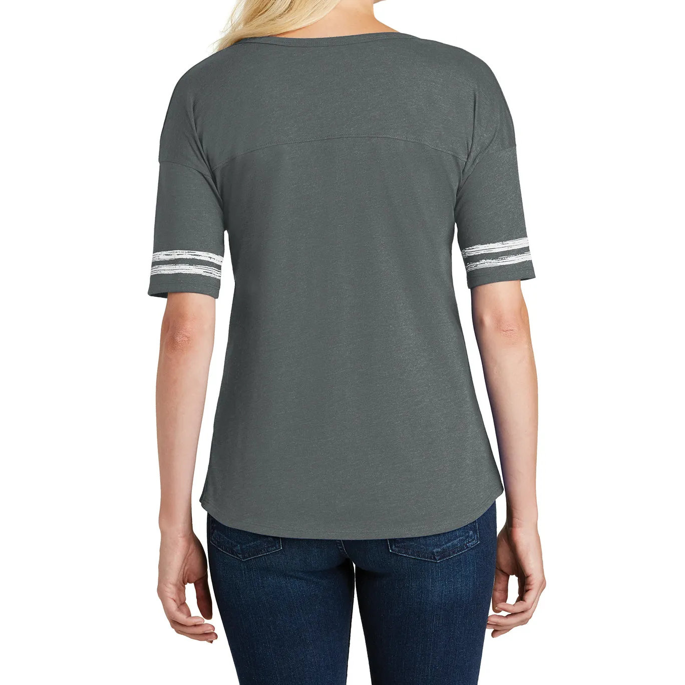 Women's Scorecard Tee Distressed Printed Stripes