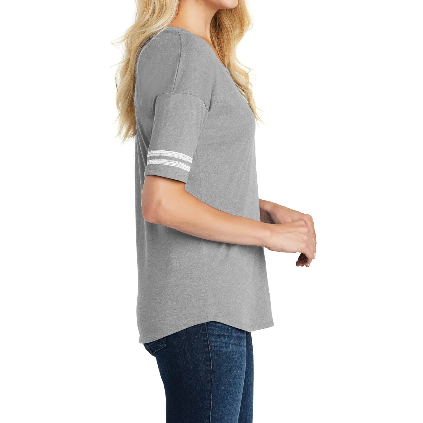 Women's Scorecard Tee Distressed Printed Stripes