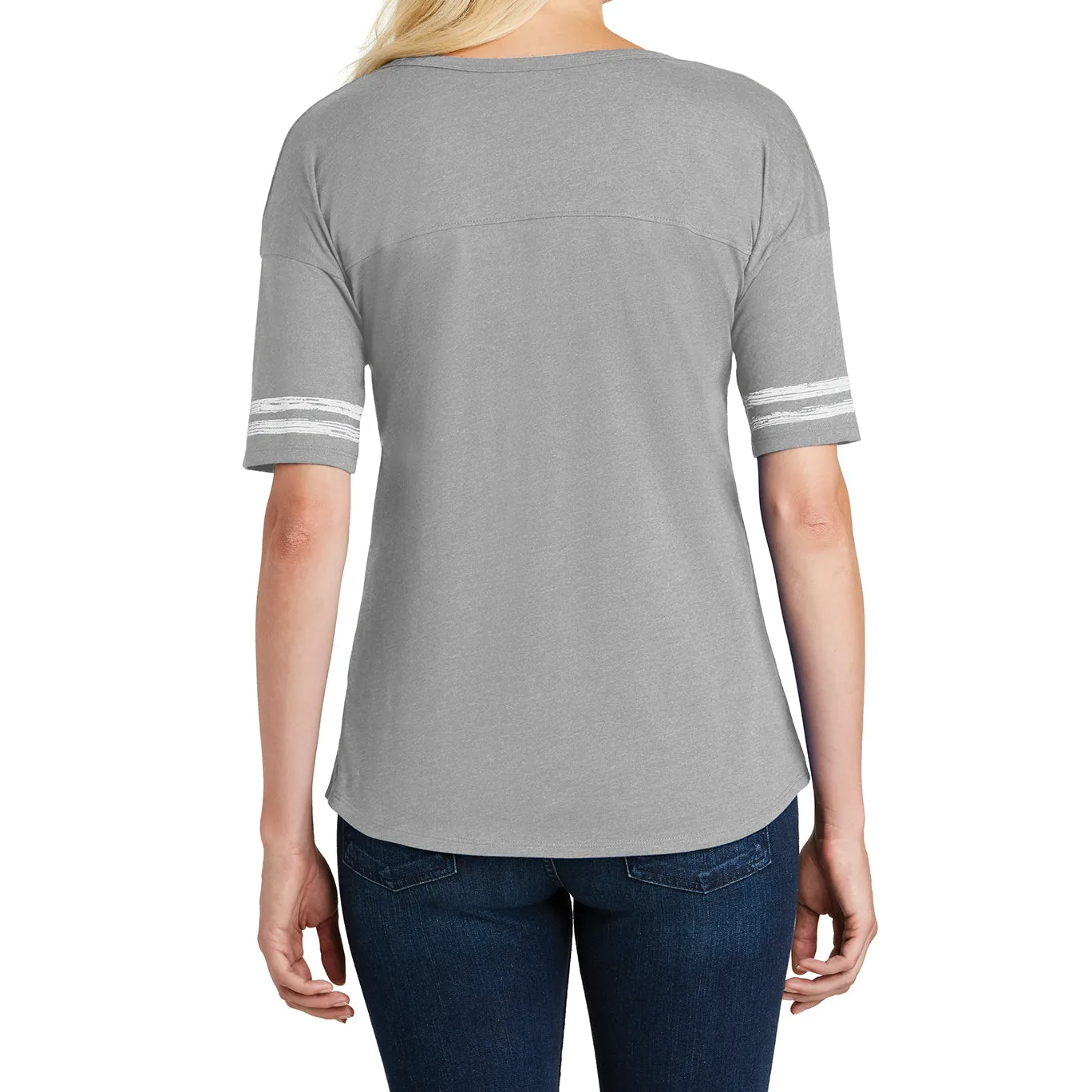 Women's Scorecard Tee Distressed Printed Stripes