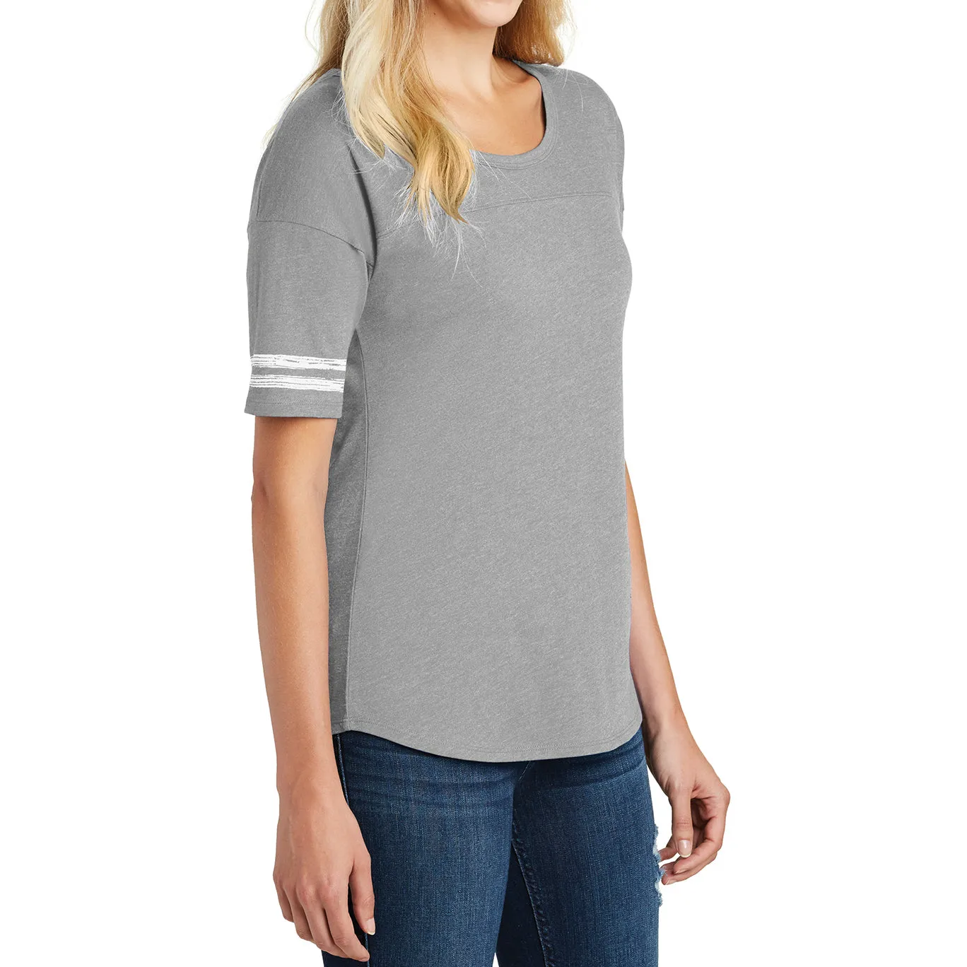 Women's Scorecard Tee Distressed Printed Stripes