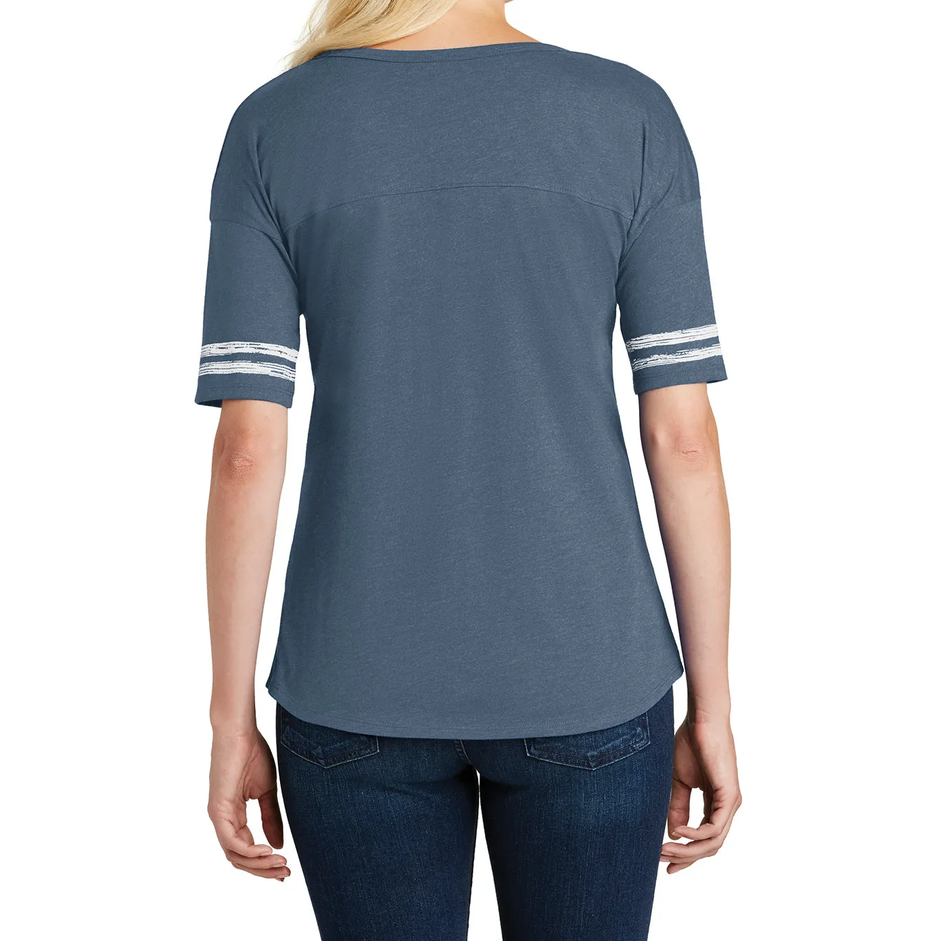 Women's Scorecard Tee Distressed Printed Stripes