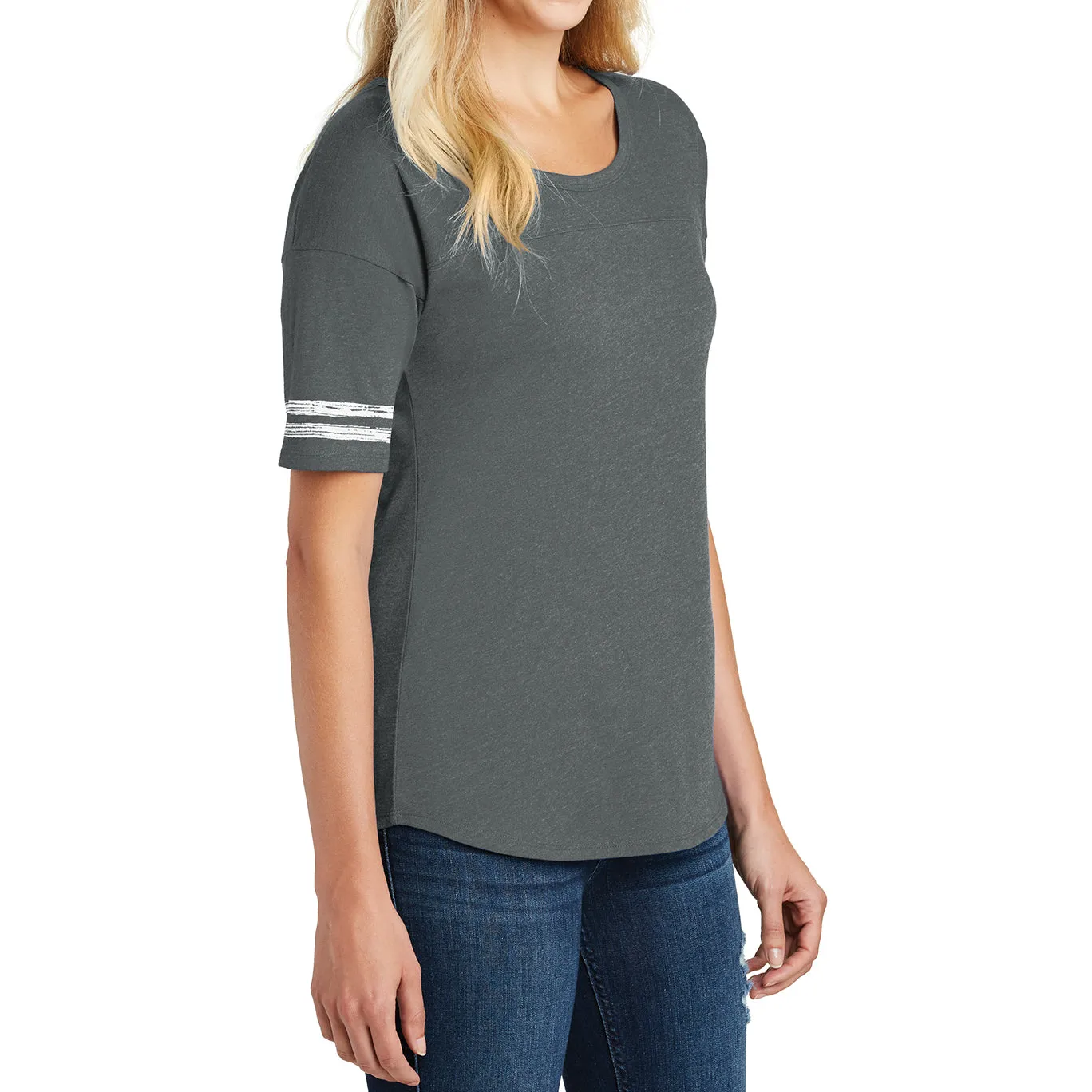 Women's Scorecard Tee Distressed Printed Stripes