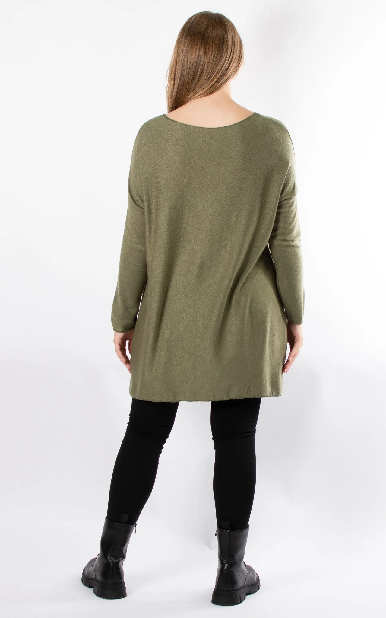 Xanthe Soft Knit Top | Khaki